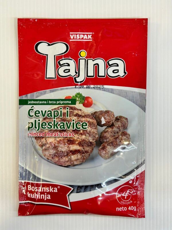 Vispak Tajna Seasoning Mix For Minced Meat Sticks & Burgers 40g