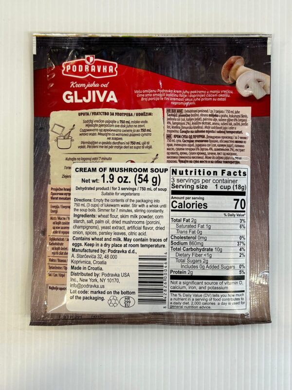 Podravka Cream Of Mushroom Soup 54g - Image 2