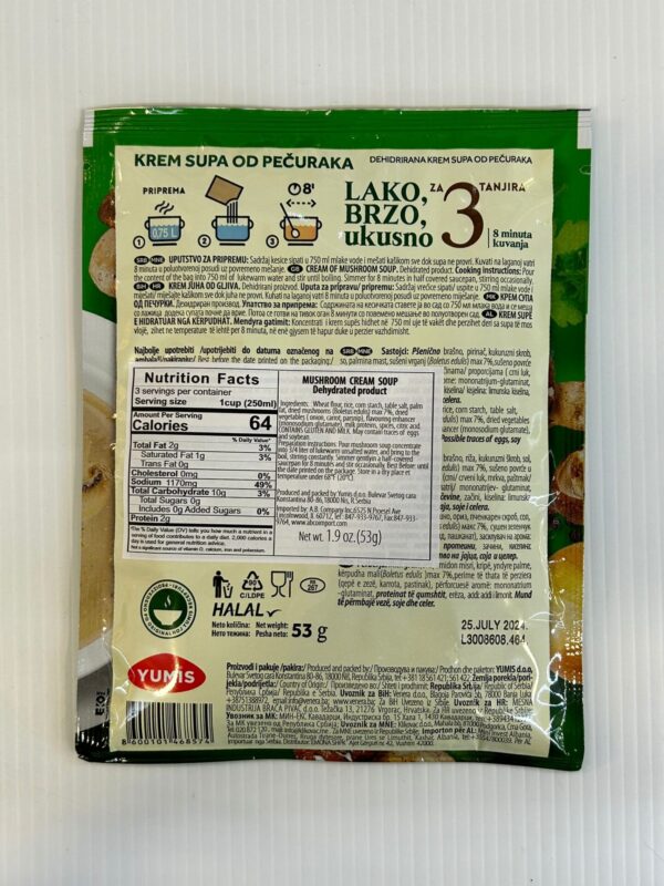 Yumis Cream Of Mushroom Soup 53g - Image 3