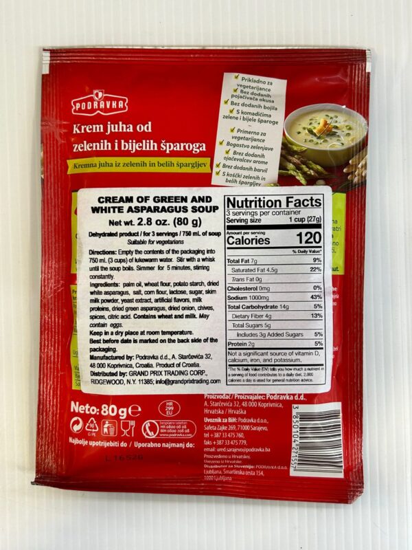 Podravka Cream Of Green And White Asparagus Soup 80g - Image 2