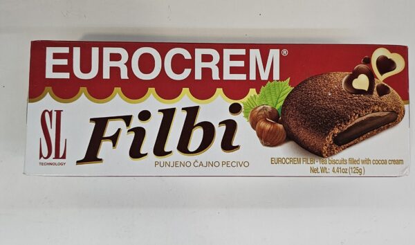Eurocream Filbi Tea Biscuit Filled With Cocoa Cream 125g