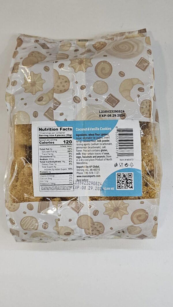 Kristina's Coconut & Vanilla Flavored Cookies 400g - Image 3