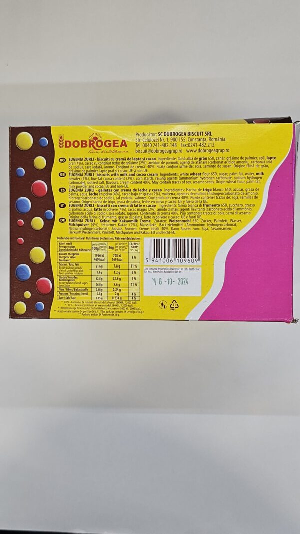 Dobrogea Eugenia Biscuits With Milk & Cocoa Cream 24 Pachete 36g - Image 3