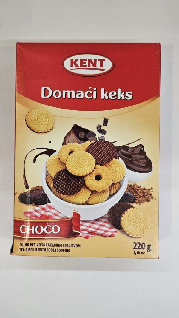 Kent Domaci Keks Choco Tea Biscuit With Cocoa Topping 220g